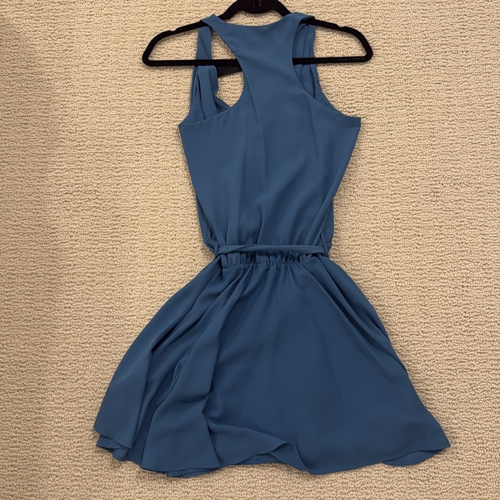 Krisa Worn Once Blue Belted Mini Dress Size Small S - Picture 6 of 7